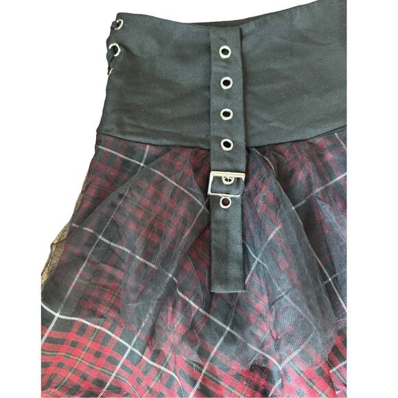 Hot Topic Maroon Plaid Yoke Skirt Plus Size XL - Picture 6 of 11